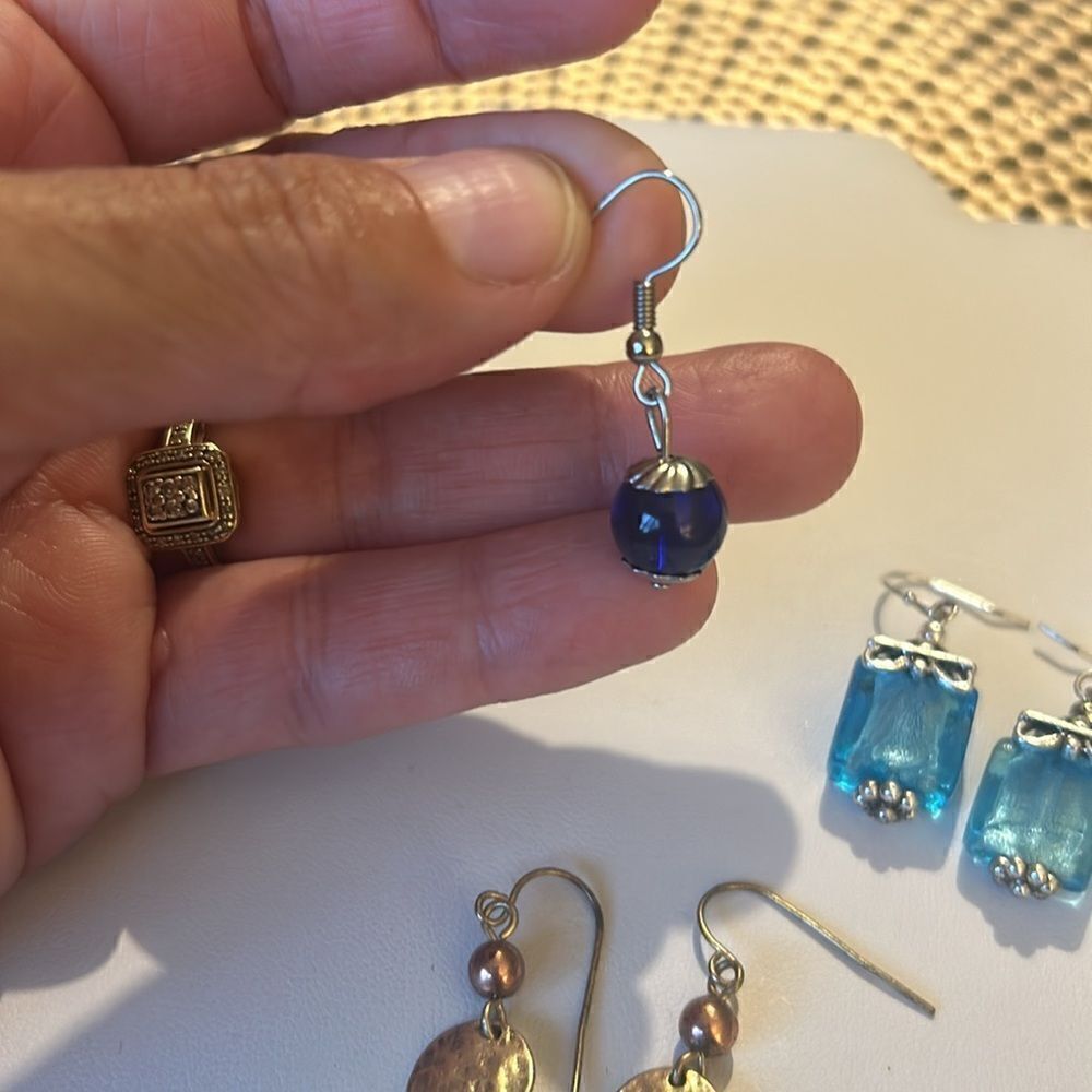 Lot of 3 dangle earrings - Picture 4 of 5